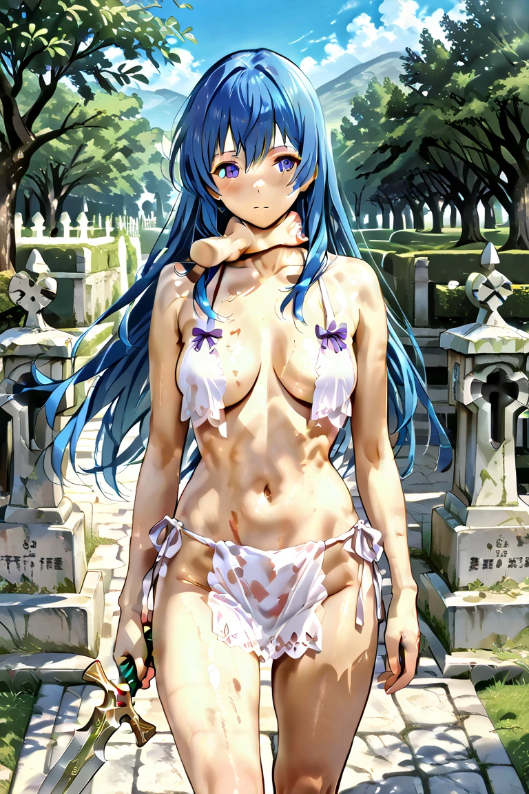 NSFW、((Rei Ayanami、evangerion))、primary school student、、No breasts、small breasts、low cephalobody、、full nude、Expressionless、short hair、a lot of sweat、bridal costume、Wedding Veil、church、Fluttering petals