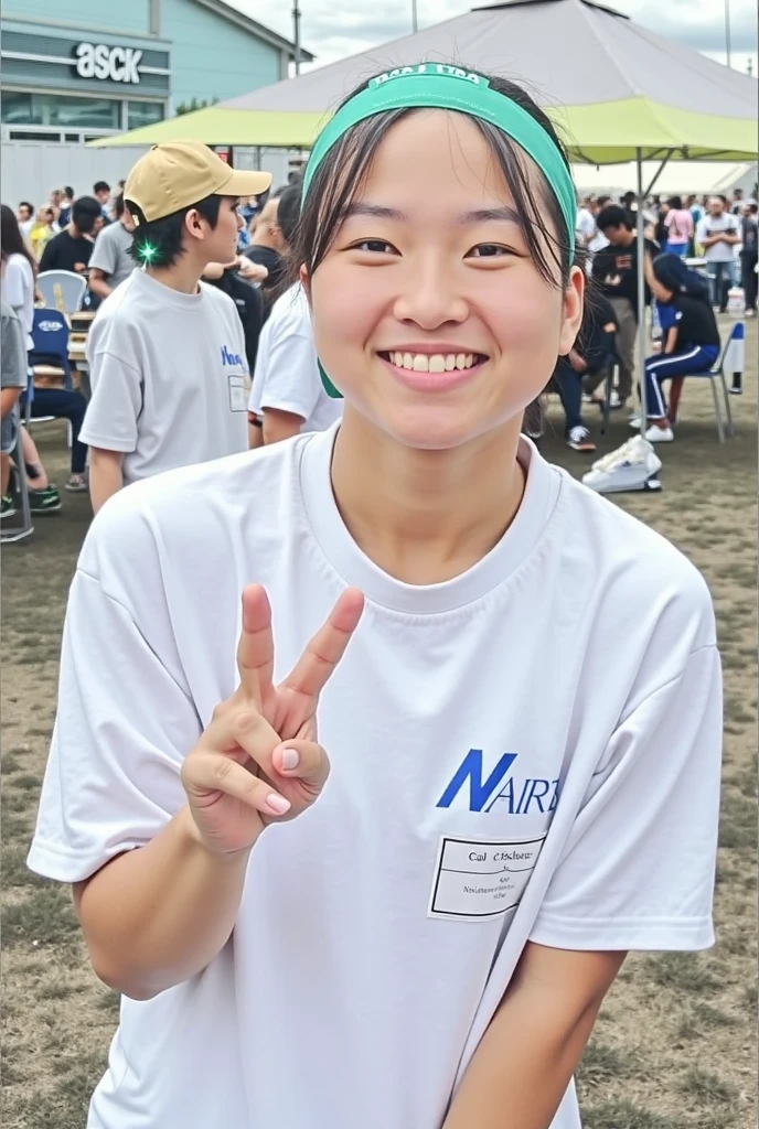 (8K、Raw photography、top-quality、masuter piece:1.2)、ultra-detailliert、ultra res、(realisitic、realisitic写真:1.37),athletic field、Athletes Women 、a japanese girl、11歳のa japanese girl、Skinny Girl、Very young girl、naked girl、A smile、grin、stares at the camera