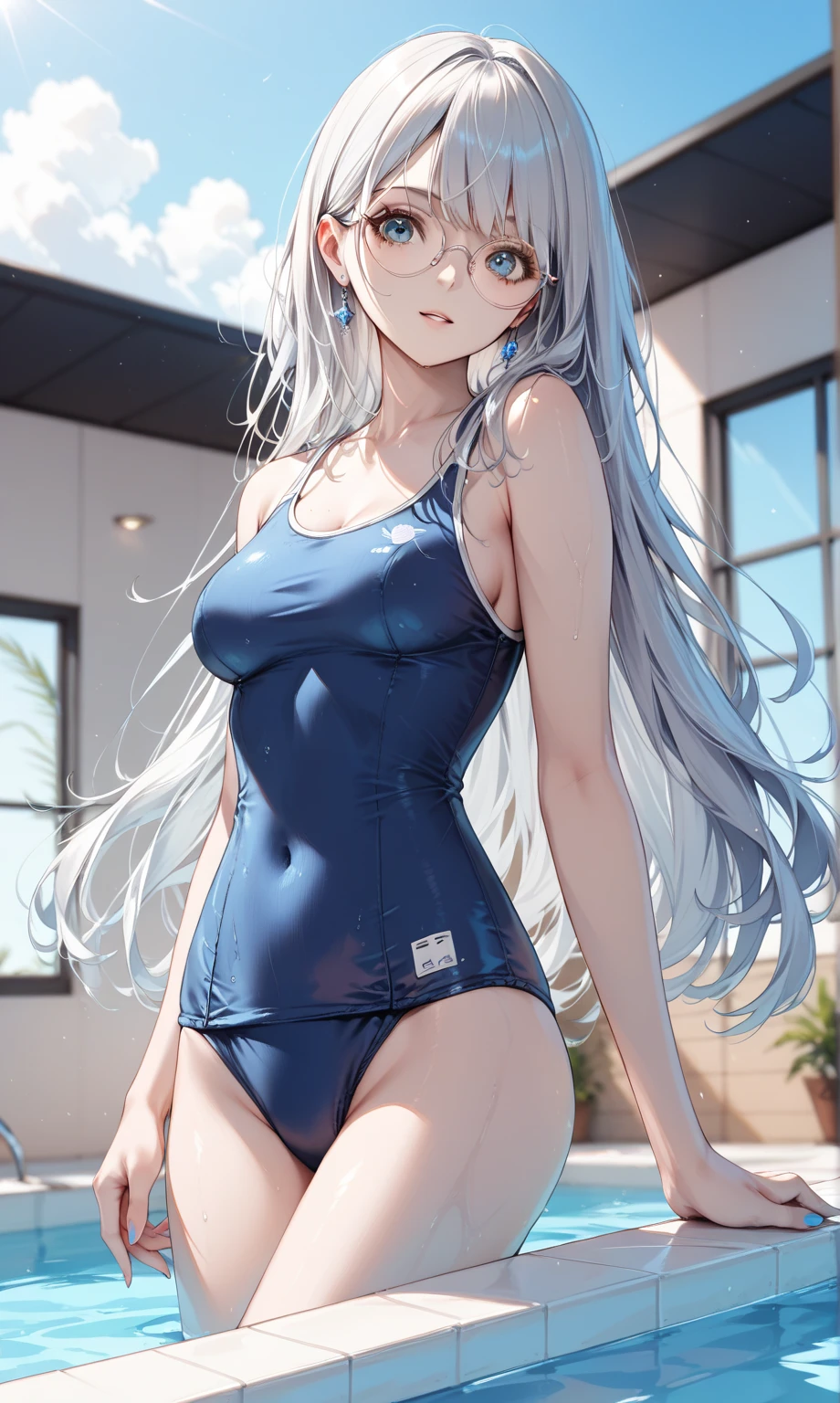 pose vulva parcialmente visible, vulva parcialmente visible,1 chica, Pechos, swimsuit, one-piece swimsuit, ombligo, wet, desde abajo, large Pechos, rubor, one-piece swimsuit pull, enfocarse solo, Brown eyes, tirar de la ropa, blue one-piece swimsuit, By the chestnut, muslos, alcachofa de la ducha, golpes, cola de caballo, adentro, Mirando al espectador, boca cerrada, ducharse, coletero, adorno para el pelo, mirando abajo, vulva parcialmente visible, ingle, Hombros descubiertos, hair coletero, brother in law, competition swimsuit, tiro de vaquero, stomach, pelo largo