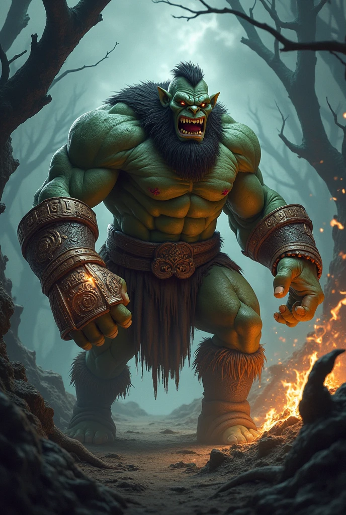 Crie um orc fã de heavy metal 
