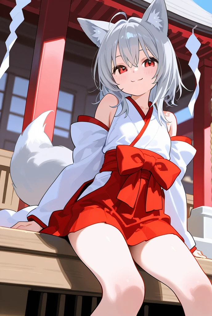 furry, white fur, ultra cute face, red elements on fur, glowing t-shrt, beautiful lights and shadows, ambient light, ultra detailed fur, volumetric light, (thick thighs:0.9), Japanese-style kneeling sitting, (Sharp eyeliner, eye shadows, Detailed eyes:1.1), legs spread:1.1, (view from front:1.1)