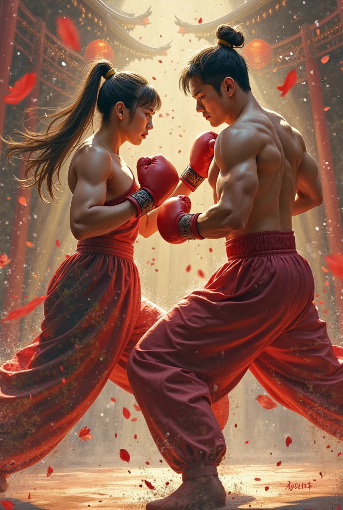 (best quality,4k,8k,highres,masterpiece:1.2),ultra-detailed,(realistic,photorealistic,photo-realistic:1.37),action-packed,fighting game,martial arts,Ninja warriors,back view,battle arena,night scene,neon lights,adrenaline rush,fast-paced,high-intensity, dynamic poses,swift movements,shadowy figures,silhouette,acrobatic kicks and punches,blurry backgrounds, intense expressions,elegant fighting styles,leaping in mid-air,sparkling special effects,powerful punches and kicks,fierce competition,competitive spirits,compelling storytelling,combat techniques,skillful fighters,elaborate costumes and masks,industrial setting,dramatic music,slow-motion sequences,vivid colors,expressive body language,striking visuals,epic battles,ultimate showdown,artistic portrayal of warriors,fearless warriors,unbreakable willpower,unstoppable force,suspenseful atmosphere