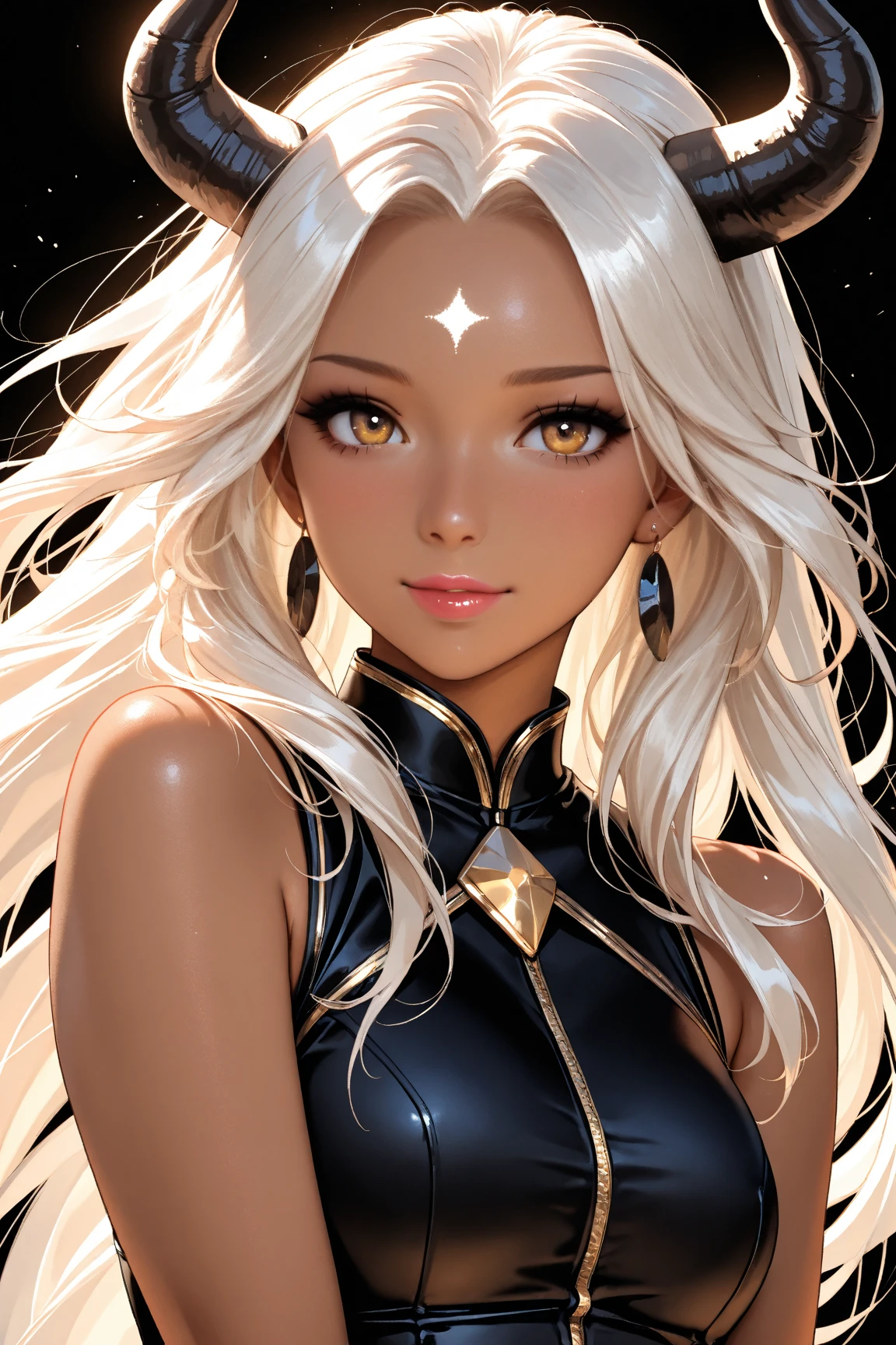 full body, blond hair, hair bobbles, wince, ebony skin, longeyelashes, solid circle eyes, fake animal ears, fake animal blond fox tail, light smile, pose submissa, ear blush, fang, Surrealism, drop shadow, anaglyph, stereogram, tachi-e, pov, atmospheric perspective, 8k, super detail, ccurate, best quality --auto --s2