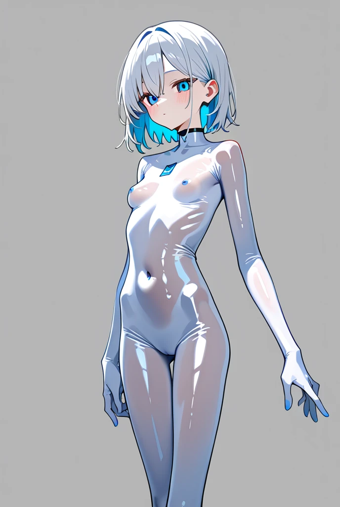 Make a boy with icy light blue hair and crystal blue eyes wearing short clothes in the (anime gay femboy style)and do it more in the femboy style mix drawing and anime style by making a y femboy without clothes Make him without clothes and with perfect and more femboy henyle and femboy gay