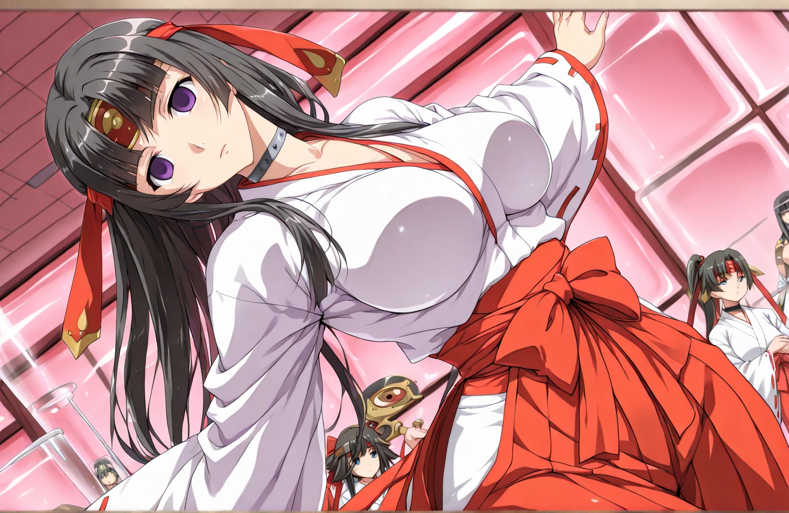homura akemi, huge breast, golden bikini, curvy, resting in bed