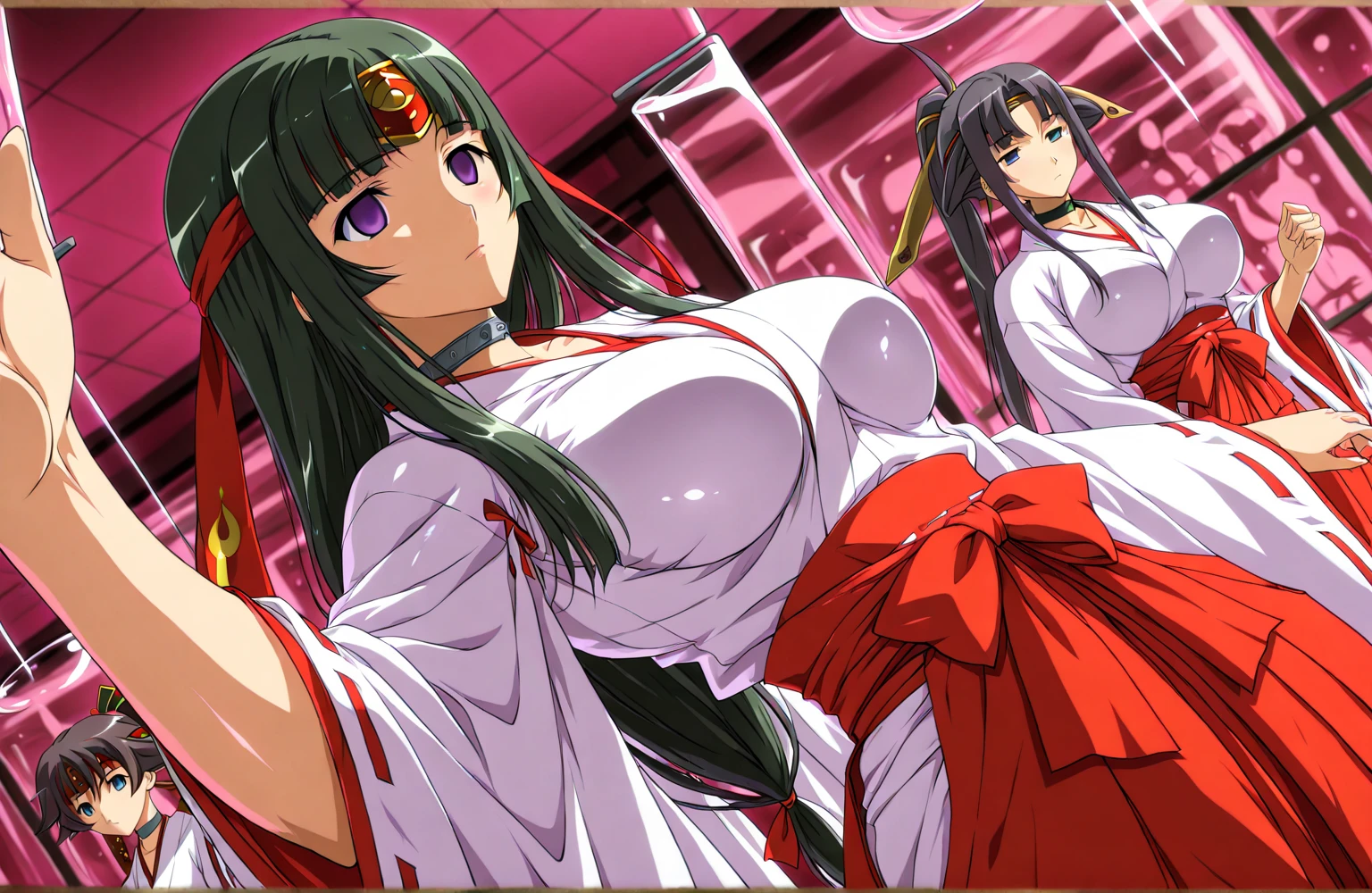 (((obra maestra del anime))), (((anime bien realizado))), romantic couple master man and maid, mujer foxy adulta con el pelo largo gris y ojos rojos brillantes, piel palida, sonriente, hombre adulto, pelo corto bicolor, ojos radiantes de color verde saturado, piel palida, avergonzado 😳, muy cerca entre el y ella,