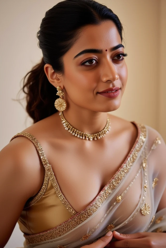pujitha,saree,portrait,flower_earrings,<lora:PUJITHA:1.0><lora:PUJITHA:1.0>