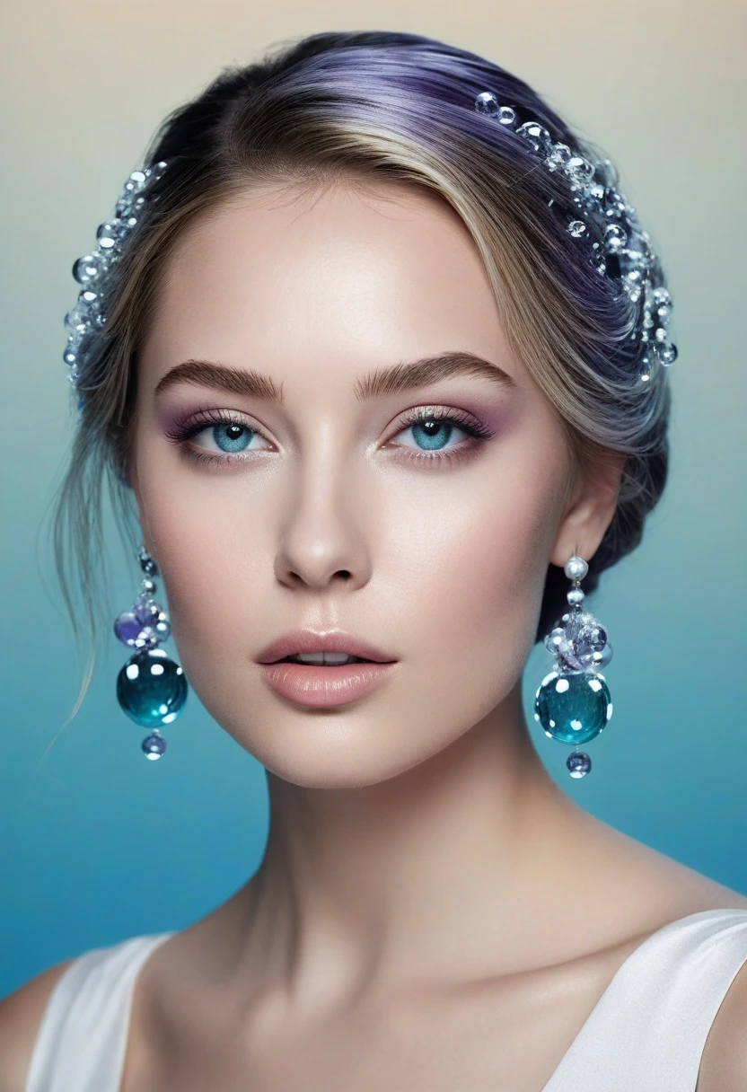 Beautiful black-haired woman with blue eyes, elegant and refined, fish, under sea,Highly detailed face, Detailed eyes, beautiful long eyelashes, complicated details, Award-winning digital art, movie light, Amazing color, realistic, 8k, Masterpiece、(Flowers hide her chest)、(A choker made of ivy)、(The entire body is covered in flowers)、(Bound by vines)、Super Real Photo、Illuminated from the left by strong light、((Flowers cover bare skin))、ponytail、(Bra made of flowers)、View from below、Highly detailed CG integration、Flowing Hair、Super long slit、Twin tails、Bun Hair、(Looking at the viewers with a lonely face)、Wavy Hair、(Random Hairstyles)、(Big earrings、Bracelet)、A strong light shines in.、Particles of light、Dazzling Light、(((斜め上からのカメラアングル)))、