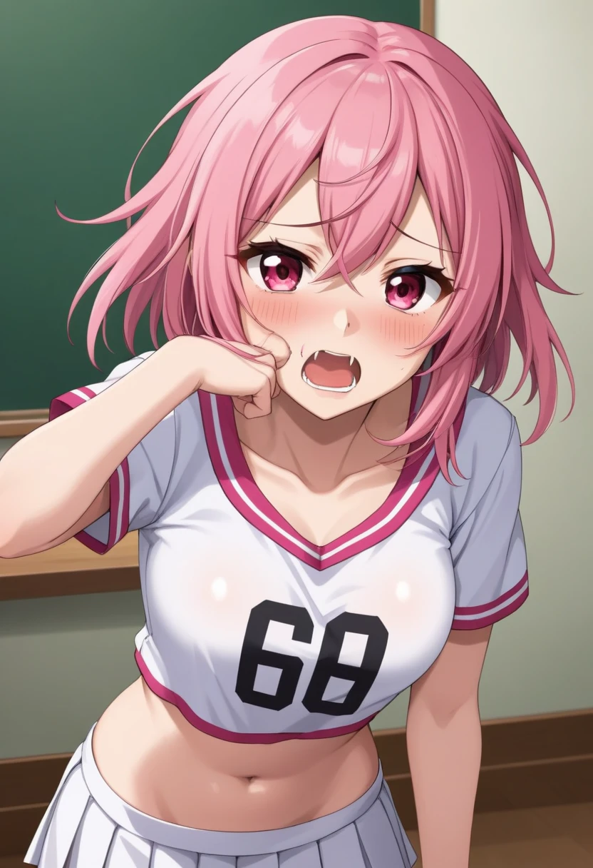 nsfw, 3boys, multiple boys, 1girl, rape, cry, gangbang, on bed, pussy cum, cum, facial,
Yuigahama Yui, 1 girl, short hair, pink hair, hair bun, pink eye,
large breast,