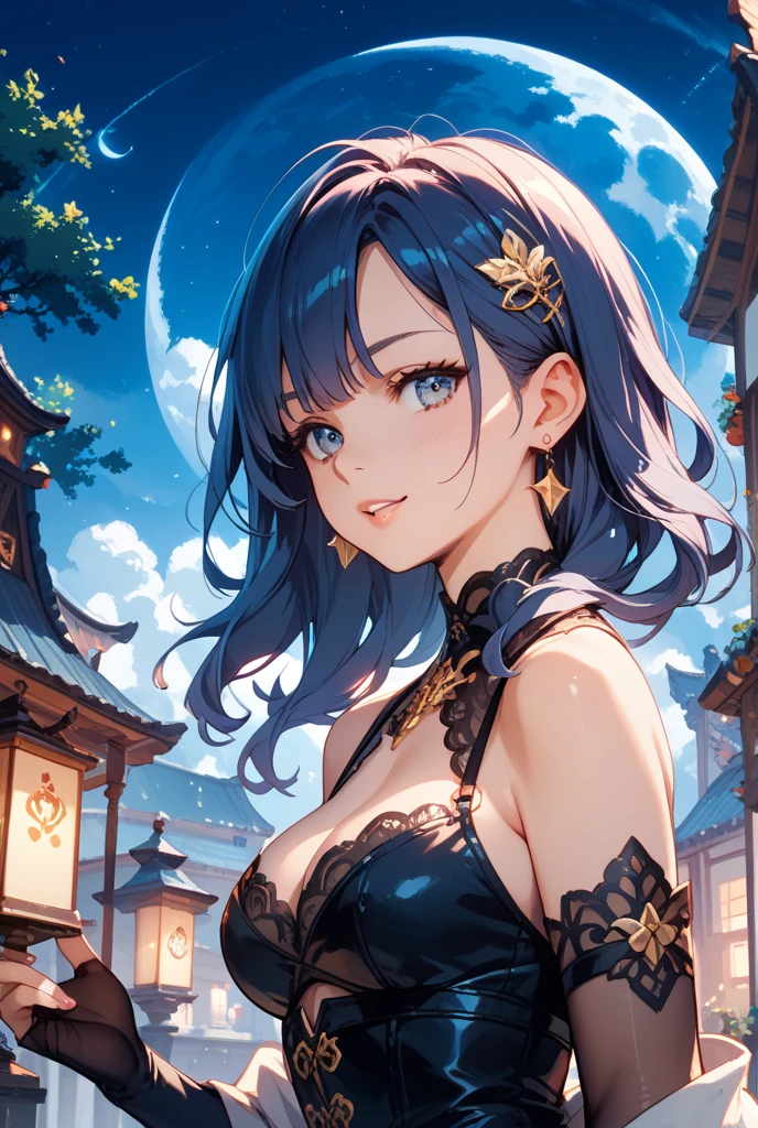 absurdres, RAW photo, extremely delicate and beautiful, masterpiece, Best Quality, ultra high resolution, 32k, hyperrealistic, ultra-detailed, in her 20s, delicate facial features, beautiful detailed girl, tearful mole, earring, medium breasts, (full body shot), shorter middle hair, black hair, jiangshi,