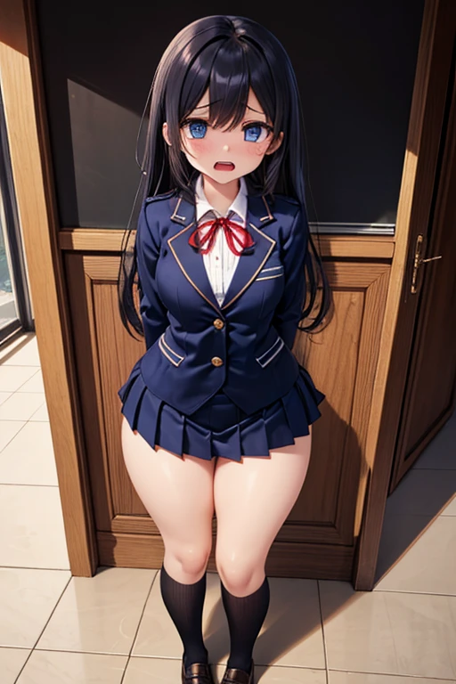 (masterpiece、Highest quality、High resolution、Realistic photo、Real looking skin:1.1)、
(Women lift their skirts and take off their panties々I am showing it to:1.8)、
(She is standing:1.8)、
(Provocative, grinning expression:1.8)、
(she is a high school girl、He wears a navy blue blazer over his white collared uniform shirt.:1.8)、
(She is wearing a short grey flared pleated skirt.:1.8)、
(She is wearing navy blue socks:1.8)、
(The panties are white and patterned:1.5)、
(Brown medium length hair:1.5)、
(She is 18 years old:1.5)、
(It's a young face:1.5)、
(Her breasts are a C cup and not that big.:1.5)、
(She has beautiful legs:1.5)、
(Location: Living room of an apartment:1.5)、
1 Japanese Girl、solo、Full Body Esbian、Beautiful Eyes、Shining Eyes、Shining thighs、NSFW