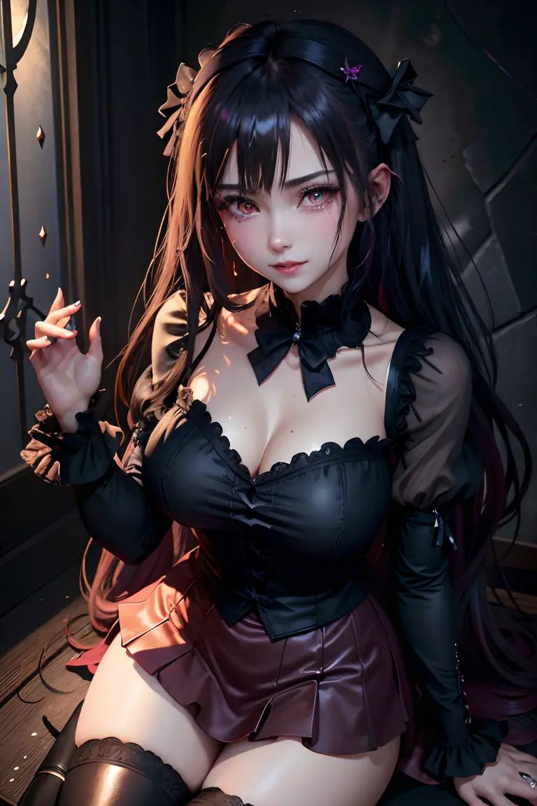 A sexy、A slight smil、garterbelts、knee high socks、panthyhose、Beautifying the world、Unhappy、Lament my night's fantasy、Transcendent beauty、Beautiful shape、wretched、ghosts、wraiths、Evil Spirit、Beautiful、boredom、Unusual beauty、Bewitching、Fornication、Hard Dark Gothic Makeup、Maniacal、Deep night sky、horor、twin-tail hair、Black Dark Eyeshadow、slaves、crying how bright、mourn、Sad songs、Good skin luster、Lace pink、Long hair straight hair、Dark Gothic Makeup、Dark smile、Restless Palace、Expressions of sexual arousal、Fragrant beauty、age19、carriage、Lying、seductiv、Strong sexual pleasure facial expressions、A look of shame、Dark Gothic、Gothic Long Dress、Gothic ta、bright pink hair、masturbation、bell sleeves、Wizard Sleeve、Obscene look、Stained glass background、masutepiece、Best Quality、Ultra-detailed、Refers to 5 books、Sweat glitters on my chest、Glitter of sweat on your face、Expression of sexual pleasure in anguish、Drunken face、maid clothes、Nasty Woman、Mysterious、noble、Face holding back the toilet、Goth lolithes、Black pretend skirt、View from above、the body is wet and shiny、Transcendent sex appeal、Sexy Poses、Nasty poses、Face with fiery body、sloppily open your legs、Glitter with profuse sweat on the thighs、I'm sweating a lot、a little slender、Breast Size Medium、cross one's legs、
