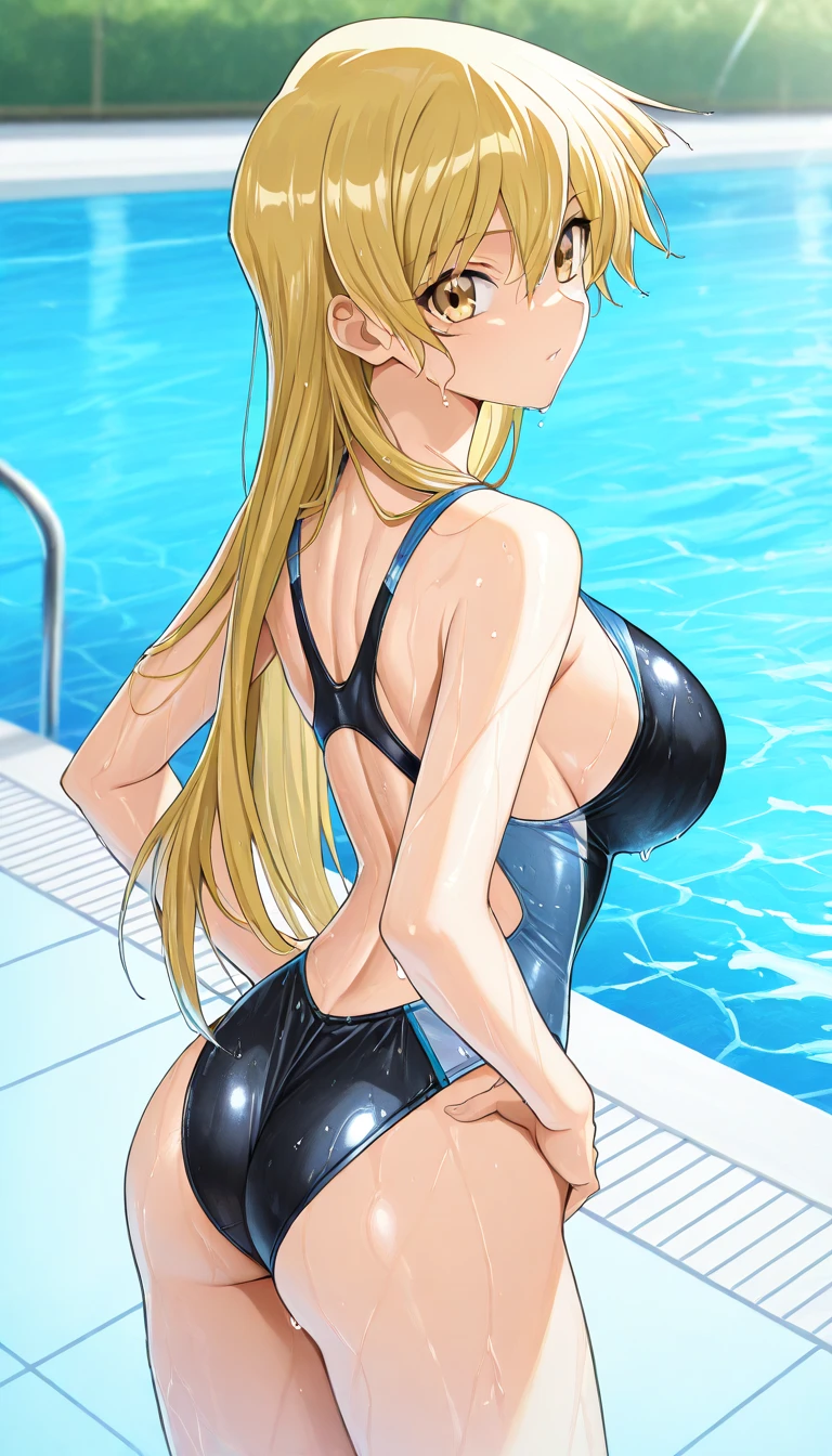 arms behind head, squatting、bdominal muscles、lying, arms up ，swimming pool, hooligan, sitting in the pool edge, looks at the viewer, ssmile, grin, criminal, laughting, shirt unbuttoned, stooping forward, handsome body(Perfect Anatomy 1.1), medium chest size, bare breasts, bathing suit, madwoman, vulgar, Erotica, half naked, beautiful breasts, waist, bare buttocks, sexy body, hight resolution, 1girl, 独奏, hairlong, blonde woman, dangerous,vivid eyes,Yellow eyes, Odin, Mesmerizing eyes,Confident,superior, naughty, (power \(chainsaw man\),), red horns, Energy from a chainsaw, Red horns on the head, Cool anime 8K, Clean and detailed anime art, 4K Manga Wallpapers, Подробный портрет Anime Girl, Anime 4K Style, Anime Art Wallpapers 4K, Anime Art Wallpaper 4K Masterpiece, Gorgeous, Best Quality,