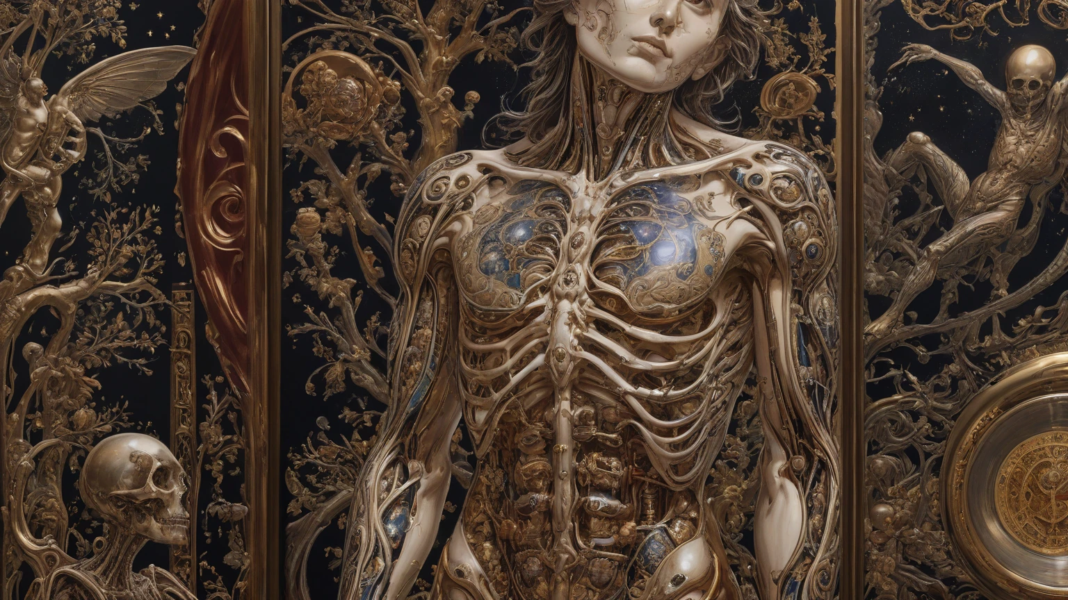Show a person paralyzed in bed, with wide eyes, while a malevolent, nebulous presence floats above her. The entity has a spectral and frightening appearance, with tentacles or arms extended toward the person."