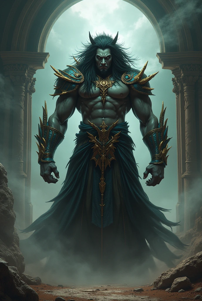 painting of a men and a male cow with a face painted on, god shiva the destroyer, lord shiva, inspired by Kailash Chandra Meher, shiva, cyborg hindu godbody, hinduism, indian god, gawr gura, hindu aesthetic, trending on devianart, avatar image, by Sava Šumanović