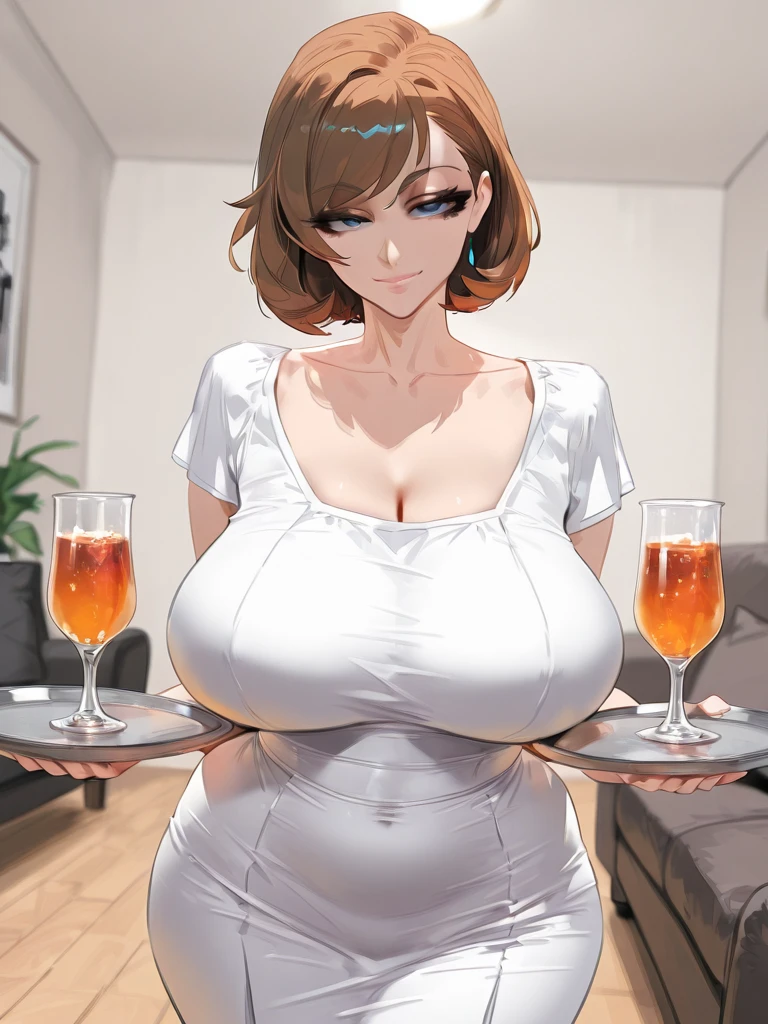 (8k, RAW photo, best quality, masterpiece:1.2),
2girls:1.2,multiple girls,mature female,smile,blonde hair,gigantic breasts, cleavage,white dress,standing, looking at viewer,
 