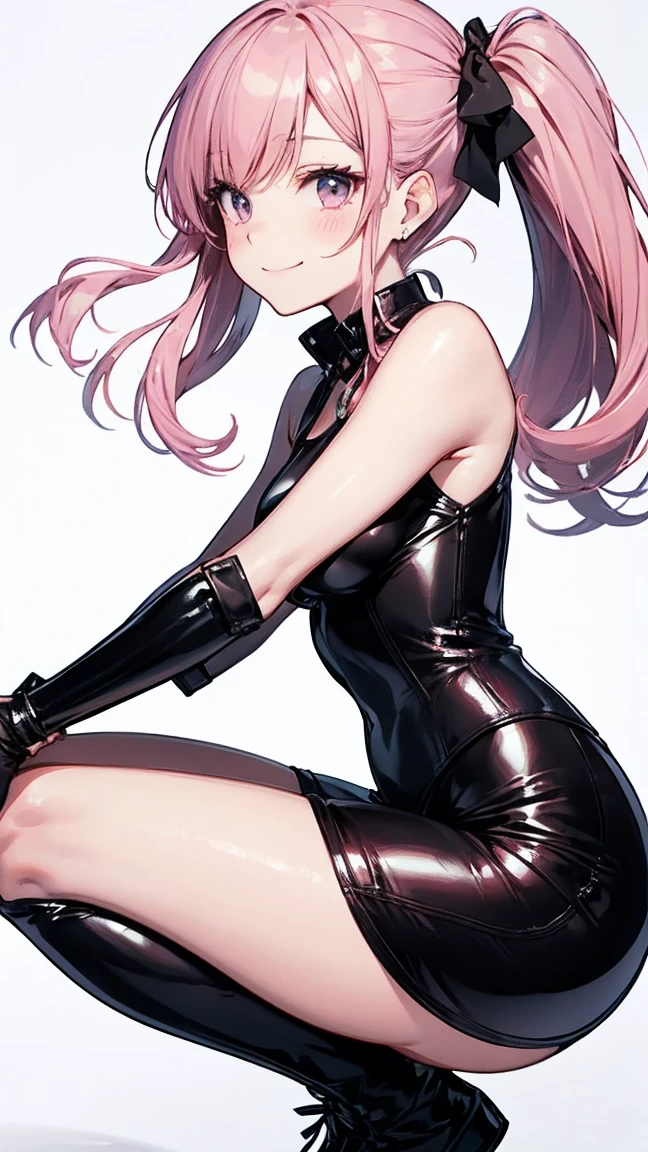 BDSM、Queen、mistress、(((One girl)))、solo:1.8、(((Black latex elbow gloves:1.4 )))、(((Black latex corset dress:1.4)))、(((The corset dress is decorated with beautiful lace.)))、(((Corset dress with shoulder straps)))、(((Black latex tight mini skirt:1.4)))、(((Black Thigh Boots)))、(((Black fishnet stockings:1.2 )))、(((Stiletto heels:1.4)))、(((Black latex panties)))、(((Black latex bra)))、(((Black leather collar)))、(((Sexy pose:1.4 )))、Wide-open legs:1.2、(((Erotic)))、(((Cowboy Shot)))、Underarmショー,masterpiece, Highest quality, High resolution, Lake 3, One Girl, alone, Lake 3, Pink Hair, Short kimono, blue eyes, hair ornaments, Very long hair, Black sleeves, Sleeveless, kimono, bow, Black kimono, hair bow, ponytail, Floating Hair, Hair between the eyes, Big Breasts, Sitting, Sheet, Spaceship, smile, Underarm,