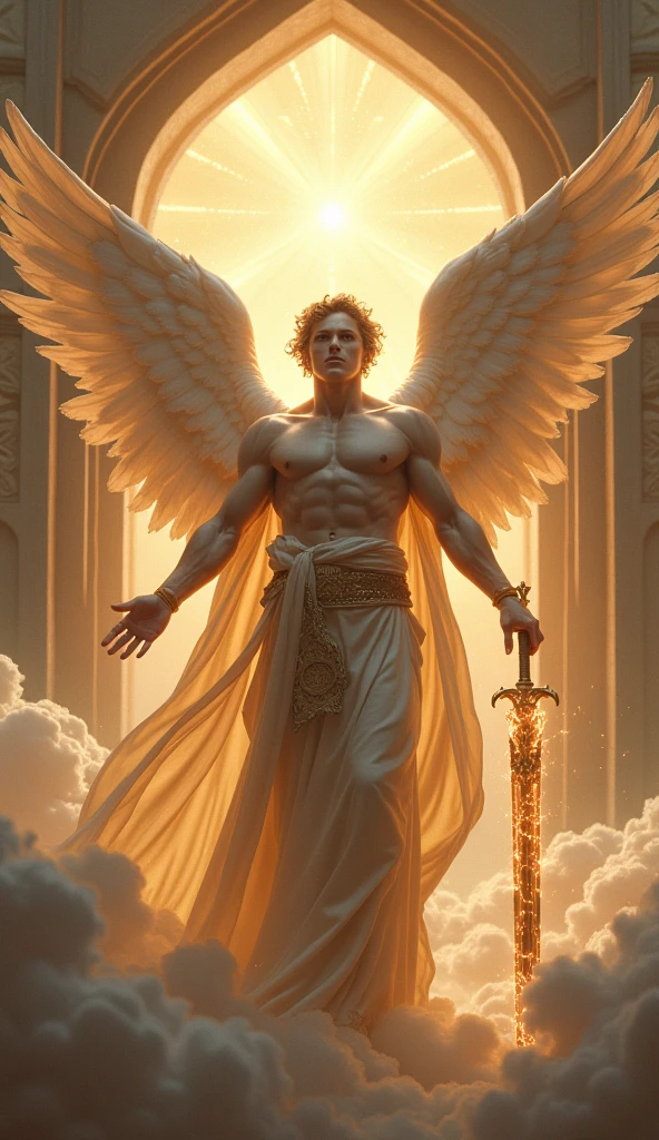 An image.of the archangel Michael in battle against satan