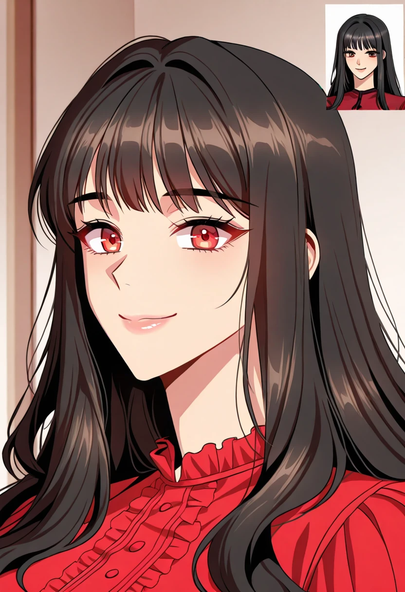 1girl, beautiful woman, long black hair, sheer maroon kurta with black embroidery, curvy figure, medium chest with cleavage, standing in front of window with natural light, goddess-like, beautiful detailed eyes, beautiful detailed lips, extremely detailed eyes and face, long eyelashes, (best quality,4k,8k,highres,masterpiece:1.2),ultra-detailed,(realistic,photorealistic,photo-realistic:1.37),HDR,UHD,studio lighting,ultra-fine painting,sharp focus,physically-based rendering,extreme detail description,professional,vivid colors,bokeh,portrait