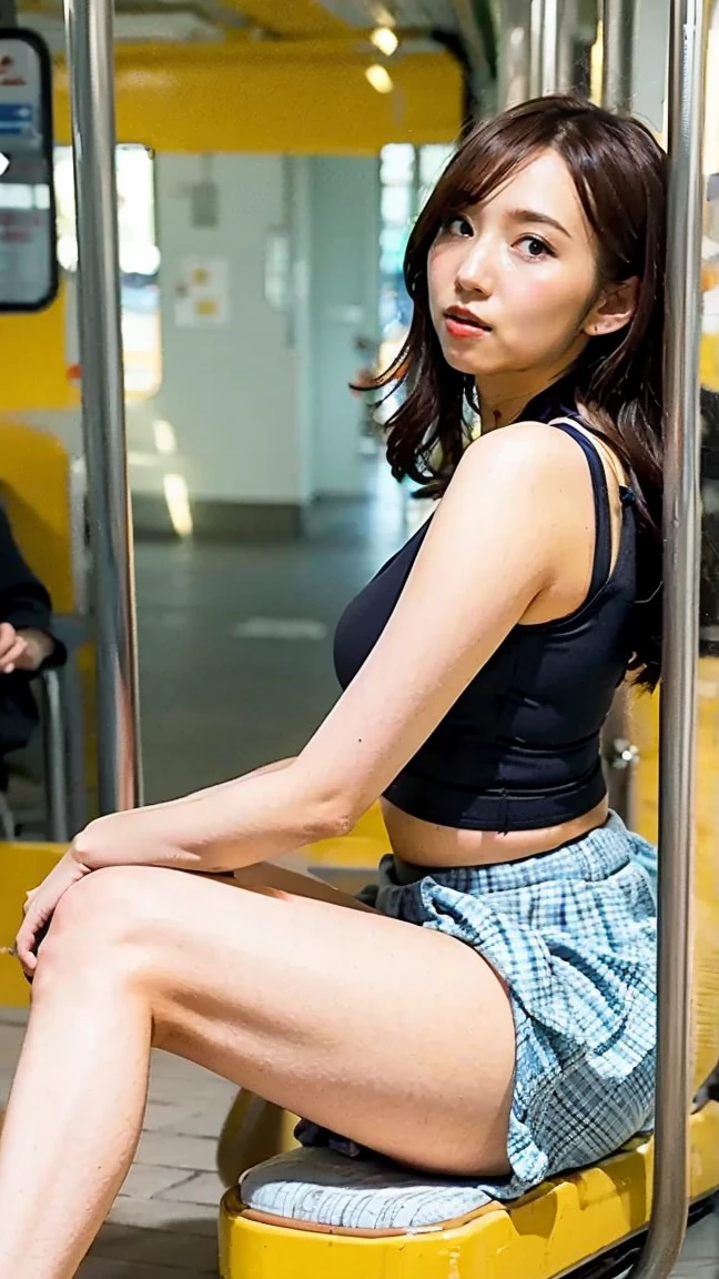 (((Gently lift your skirt to reveal your panties:1.5))), (from below: 2), 
Perfect beautiful Japanese girl 20 years old, (standing on the stairs at the airport:1.3), Tunic sweater, (arched back:1.3), white skin, Full body photograph, 
hairlight, professional photograph, dynamic angle shot, film grain, Sharp photograph, ray tracing, dynamic lighting, tilt camera, Lens flare, (((masterpiece))), ((highest quality)), ((complex)), ((realistic)), (50mm Sigma f/1.4 Zeiss lens, f1.4, 1/800s, ISO100, photograph:1.1), perspective, mature woman, very be familiar with, shape, 1 girl, big breasts, beautiful and detailed eyes, ponytail, bang, black hair, brown eyes, earrings, be familiar with background, perfect eyes, enchanting eyes, looking at the viewer, From shape-based, ((masterpiece)), (be familiar with), perfect face