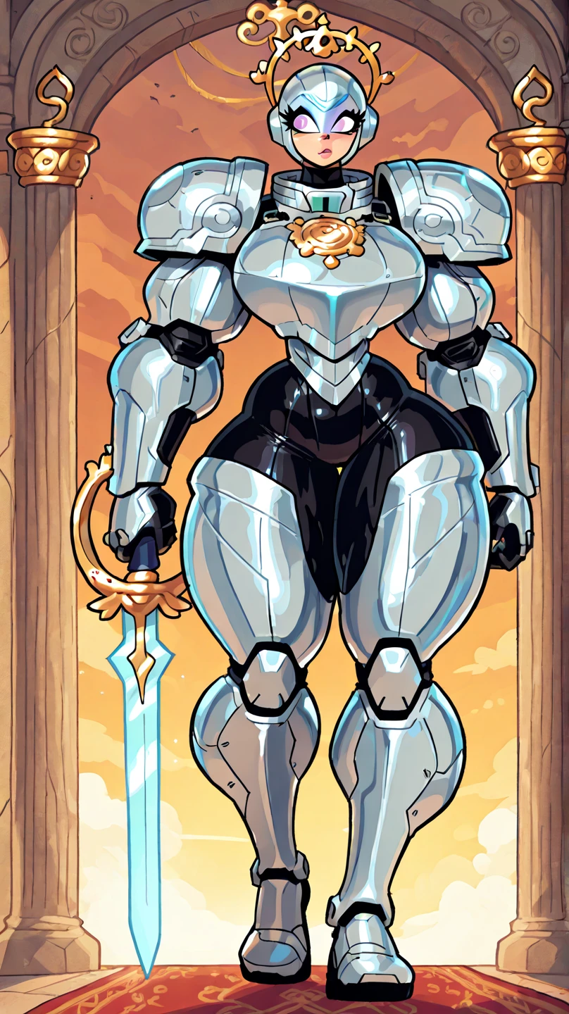 (( many details , high resolution , extremely detailed background, beautiful detailed eyes, beautifully detailed, 8K, masterpiece,  ultra quality)),
(best quality,realistic:1.37), HDR, ultra-detailed, (vibrant colors), a close up of a woman in a silver suit posing for a picture, concept art inspired by Rob Liefeld, zbrush central contest winner, fantasy art, bodybuilder superhero, huge glistening muscles, ((muscular ultraviolent)) woman, skintight silver armor, giant stunning goddess shot, very beautiful. big muscles, covered in (((full silver armor))), (thick armor); ((extremely attractive feminine)), bulky massive muscular blonde woman, stunningly breathtakingly beautiful and sensual, very wide broad hips massive very muscular woman, ((silvery metalic fullbody outfit)), (((ornate))) skintight outfit, female bodybuilder in peak shape, perfect flawless musculature definition, ultra massive muscular thighs, enormously ultra massive and hypermuscular