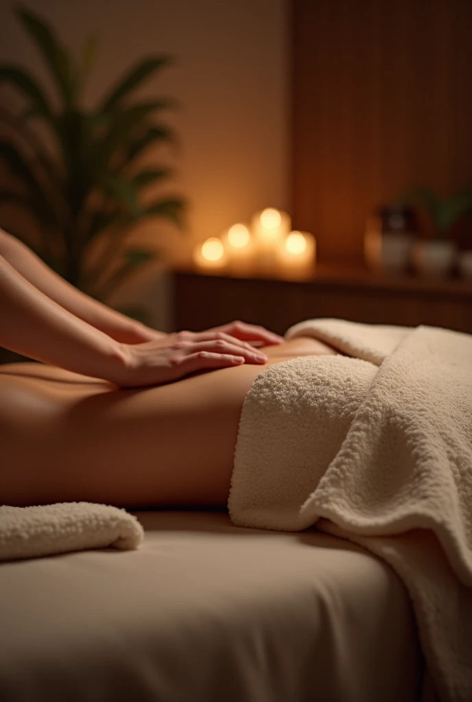 Sexy girl gets massage on her ass from a man 