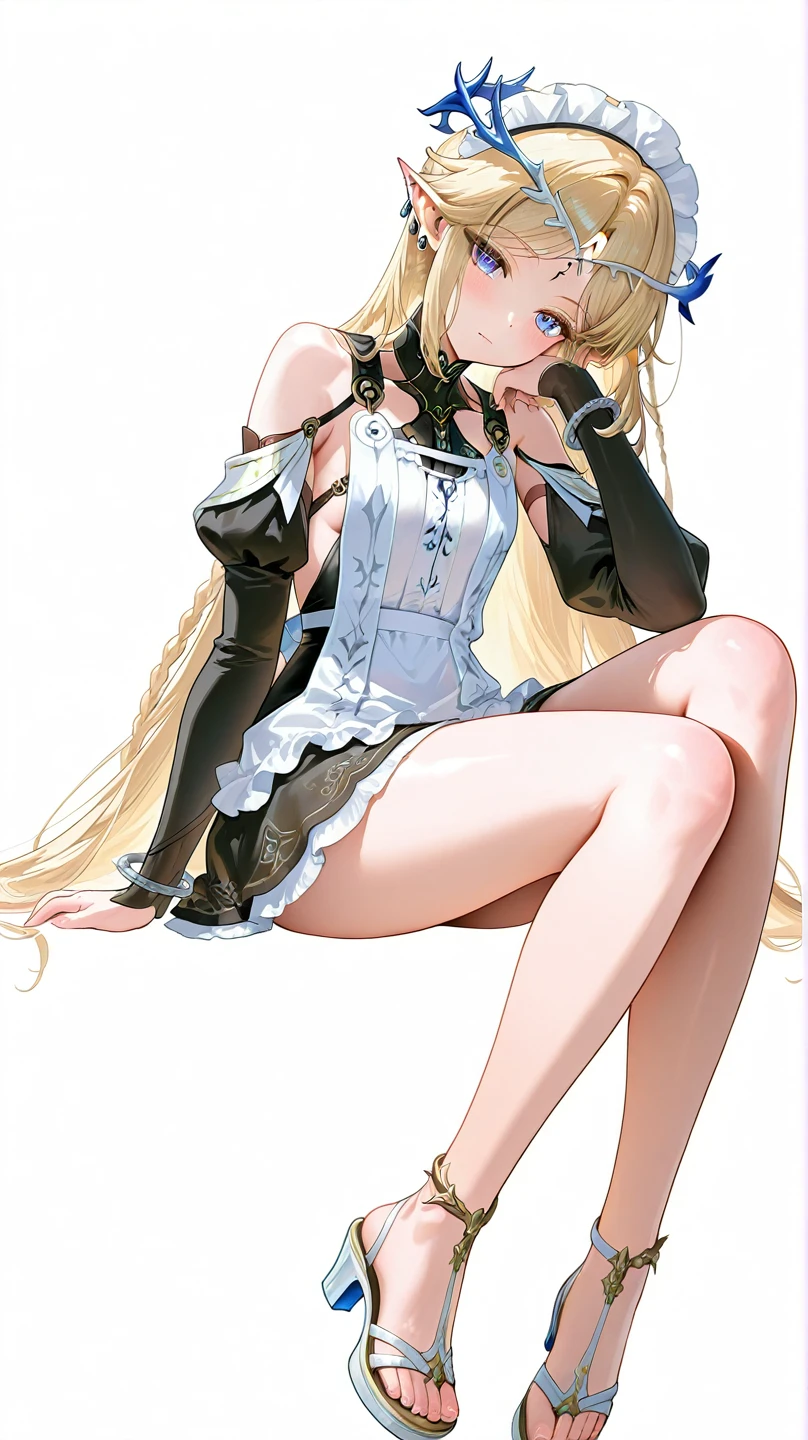 (highly detailed),(ultra-detailed),(best quality),(masterpiece),(fantasy style),twintails,gothic_lolita,thighhighs,black ribbon,((((mesugaki)))),ojousama,seductive smile,smug,tongue out,(middle_finger),tongue,(crossed_legs),(small breasts),leg_garter,(from below)
