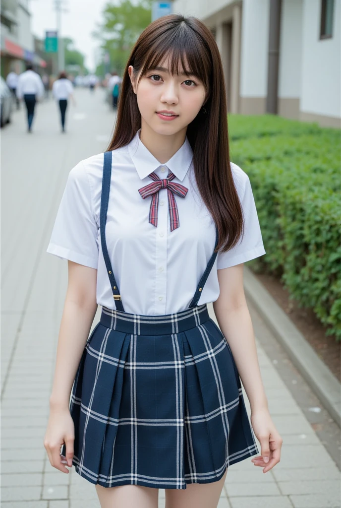 Beauty、cute、high school girl、uniform、mini skirt