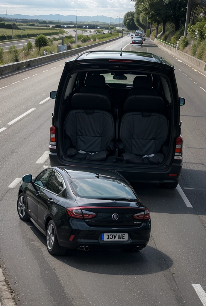 A car and naked people inside