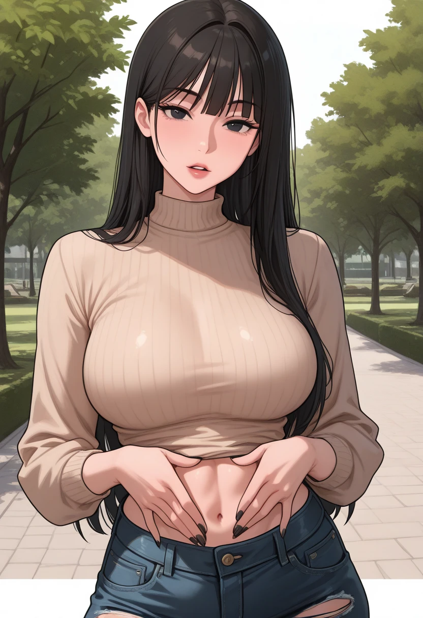 Woman with black long hair, standing ,(((naked))), busty, full body, big breast, massive breast, big ass, pubic hair, beautiful nose, beautiful face, beautiful finger, (blue eyes), soft lighting, detailed body, masterpiece, high quality, best quality, milf, mature female 30 years old, sweating, sad smiling, blush face, orgasme, outdoor, farm background, ((collar)), married woman, looking at viewer.