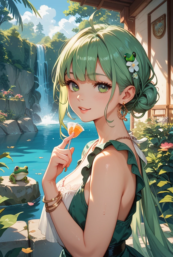 8k, Obra-prima, melhor qualidade, (papel de parede CG 8k muito detalhado), (melhor qualidade), (best illustration), (melhores sombras), sprite brilhante, com um cervo brilhante, in the pool Drinking water, elementos naturais no tema da floresta . Floresta misteriosa, bela floresta, natureza, cercada por flores, folhas delicadas e galhos cercados por vaga-lumes (elementos naturais), (tema da selva), (folhas), (galhos), (vaga-lumes), (particle effects) etc. 3D , Octane renderização, ray tracing, super detalhado
