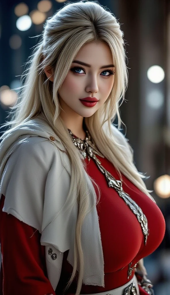 ((best quality)), ((ultra res)), ((photorealistic)), (), 19 years old, long straight hair, blonde, perfect face, makeup:1, bright face, detail, long eyelashes, blue eyes, fluffy white skin, perfect big breasts, G cup
