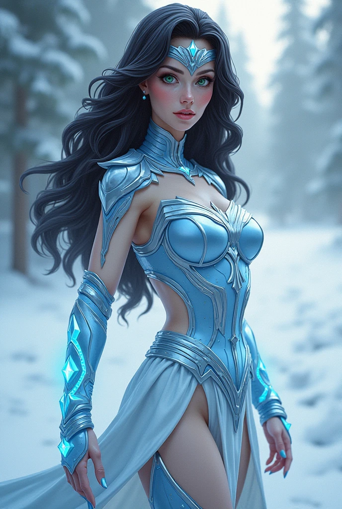 A heroine with ice powers with the face of President Lula