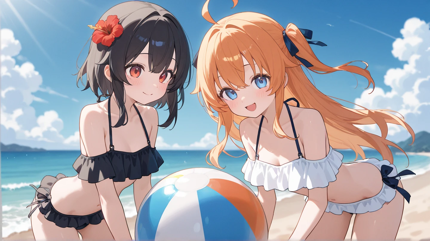 fine、tomboy、bikini、Swimwear、2 girls