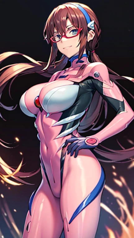 woman,Brown Hair,Straight Long Hair,Koukawa Asuka,garter belt,Large Breasts,police,Happy face,Leg spread,
