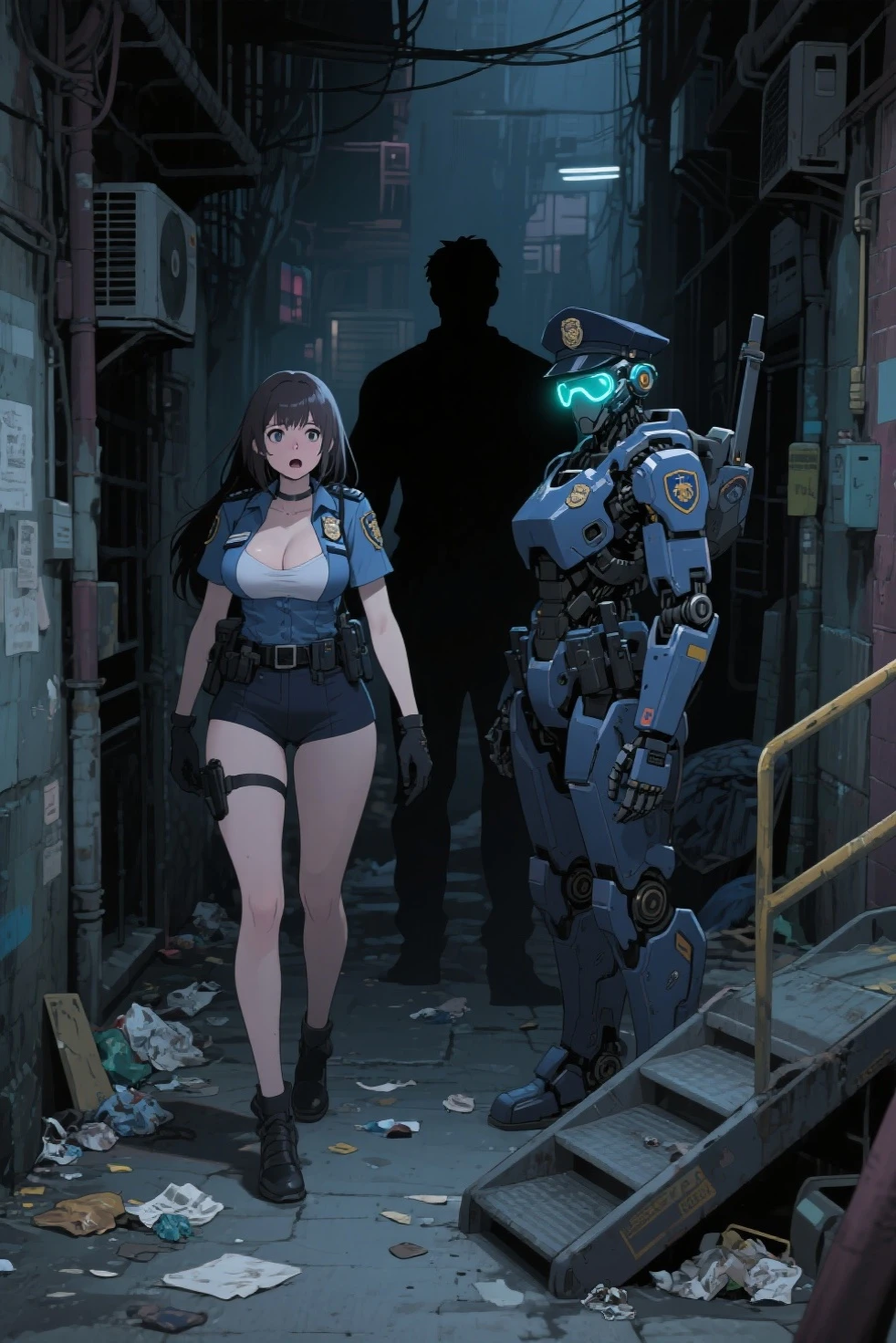Big Breasts、Completely naked、Turn your back、cyber punk