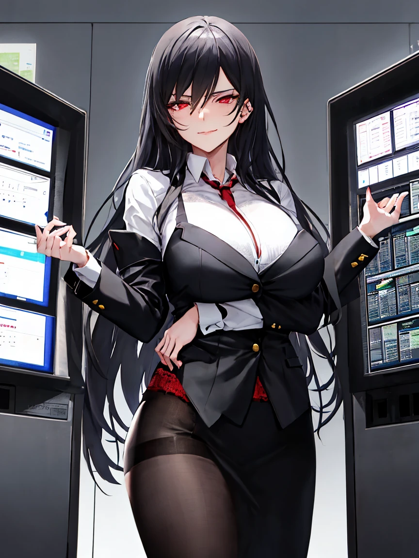 (golden ratio:1.2),[(black background:1.4)::10],(masterpiece), (highest quality), (super detailed),(messy hair),(figure),(1 girl:1.3),alone,full body,black hair,red eyes,long straight hair,hmjy1, long hair, dull bangs
hmjy1, long hair, dull bangs, red eyes, , red jacket, black pantyhose, white shirt, black ribbon, pleated skirt, long sleeve,,medium breasts,Sit at a gaming table,((/There are cards and chips on the table))/,Press your index finger to your lips,blush,shining eyes,Blur borders,Close-up,(Yellow banknotes flew down into the sky:1.3)+(wooden floor:1.2)+(The bills that fell to the ground were scattered everywhere like waste paper.:1.4)、cowboy shot、camel toe、huge tit、Nipple Puffs、cleavage、Plump、Super big breasts、super big butt