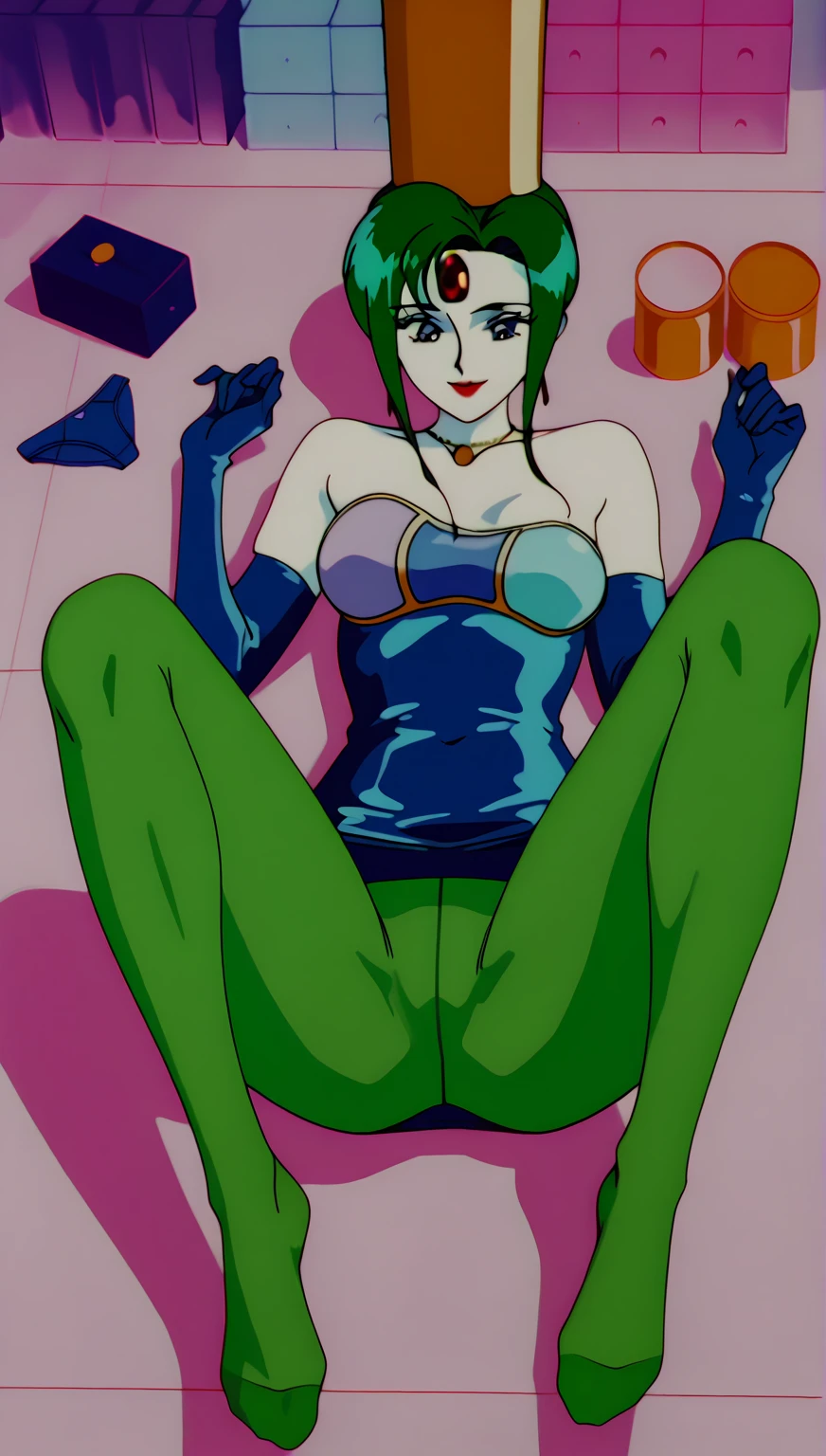 (masterpiece:1.4),(Highest quality:1.4),(Absurd:1.4),Morrigan_Aensland, green hair, nsfw, (pubic hair), vaginale, Sex, spread pussy, Pussy juice, Ecstasy face、morrigan_aensland,