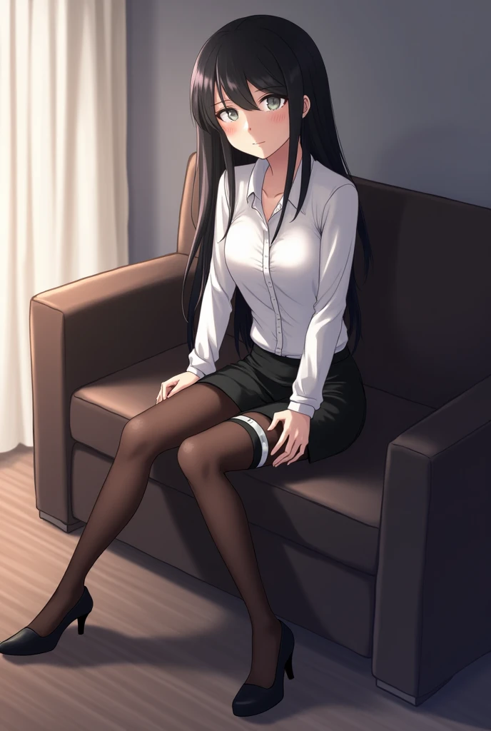 Sitting,I stretched my legs,Pantyhose,shirt,high school girl,library,barefoot,shoes removed,Zoom on the soles of your feet