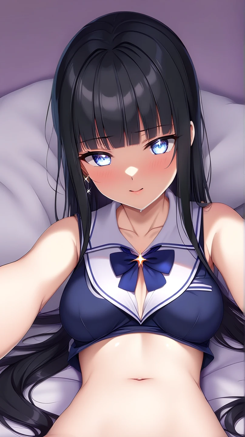 (14 years old), (Loli), (Fair Skin, (Beautiful Girl: 1.5), (Skin Quality: 1.5), (Glossy Skin: 1.3), (Beautiful Girl), (Superb Body), Short Hair, (Straight Hair), ((Blue Hair)), Hair with Beautiful Details, (Pink Eyes), (Big Eyes), Eyeliner, ((Hollow Face)), (Pale), (Lifeless Expression), (Tears), ((drooping eyes)), ((Simple eyes) ), (squint))), lips, ((big breasts)), (headband), ((short sleeved sailor suit)), (stomach visible), (black pleated skirt), (lying on your back on the floor), (knife sheath on thigh), (facing front), ((saliva), ((concrete floor)), ((face close-up)), (super close-up)), (wet with sweat), upper body, (face close-up))), (face close-up))), ( delicate arms and hands), (delicate body), masterpiece, detail, high resolution, best quality, textile shading, very delicate and beautiful, (reality:1.2), (8K),