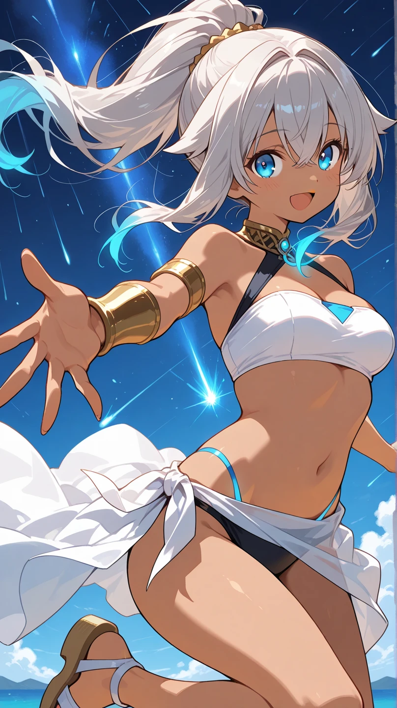 Aquarius、Light blue hair、tarot cards,Hands together,Vulcan salute,attention, There is a halo behind the head,finely_detailed, perfect_Body, perfect_Eye, perfect_Face, perfect_finger,Yu-Gi-Oh card game style、(((Voluminous breasts 1.8)))、(((micro bikini 1.4)))、(Saggy breasts 1.4)、(Cleavage 1.4),Seductive pose、Random Pause、cowboy shot、
(The Aquarius symbol is depicted on the card frame 1.3)、Three-dimensional depiction that seems to emerge from the card, ultra-detailed depiction, artistic、A pose that makes it seem as if the person is coming out of the card、The card frames are drawn in super-beautiful detail, perfect anatomy, perfect fingers, super beautiful faces, stunning beauties aged 16 to 30、Greek mythology sculpture style background、Super beautiful eyes, and the card frame features illustrations of the moon, sun, stars, and golden coins、The card frame features an illustration of a sword and shield、Card colors are random、Depicts the symbol of Aquarius、Write the letter Aquarius、Write Aquarius on the top of the tarot card.May the person who sees the tarot card be happy、Write the word "Aquarius" in embossed letters on the tarot card、Magic wand, spear, bow and arrow, guitar, fire, water, earth, wind, dagger, pen, sword, crossbow, large shield, gloves, fishnet stockings、Flowers, leaves, good luck, four leaf clover、Scattering jewels、Diamond, ruby, sapphire, topaz, blue sapphire, pearl, crystal,Virgo sign tattoo on body、Random hair color、Rainbow, red, blue, orange, yellow, purple, green, gold, Silver, light blue, brown, white, yellow-green, navy blue, pink,Her hair is blue