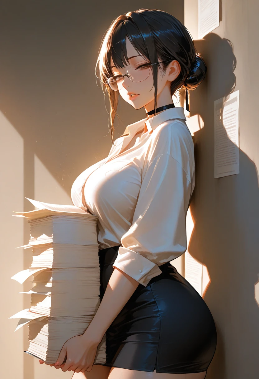 ((Wide-Angle, 8k, extremely detailed, high detailed, ultra high definition)), beautiful korean girl inside old factory, ((full body:0.9)), large breasts, perfect body, old machines, dirty room, room full of old men, working men on background, crowd of boys, perfect eyes, confused face, cried, labor uniform, tied button shirt, tied hair, ripped pants, groin, hip lines,