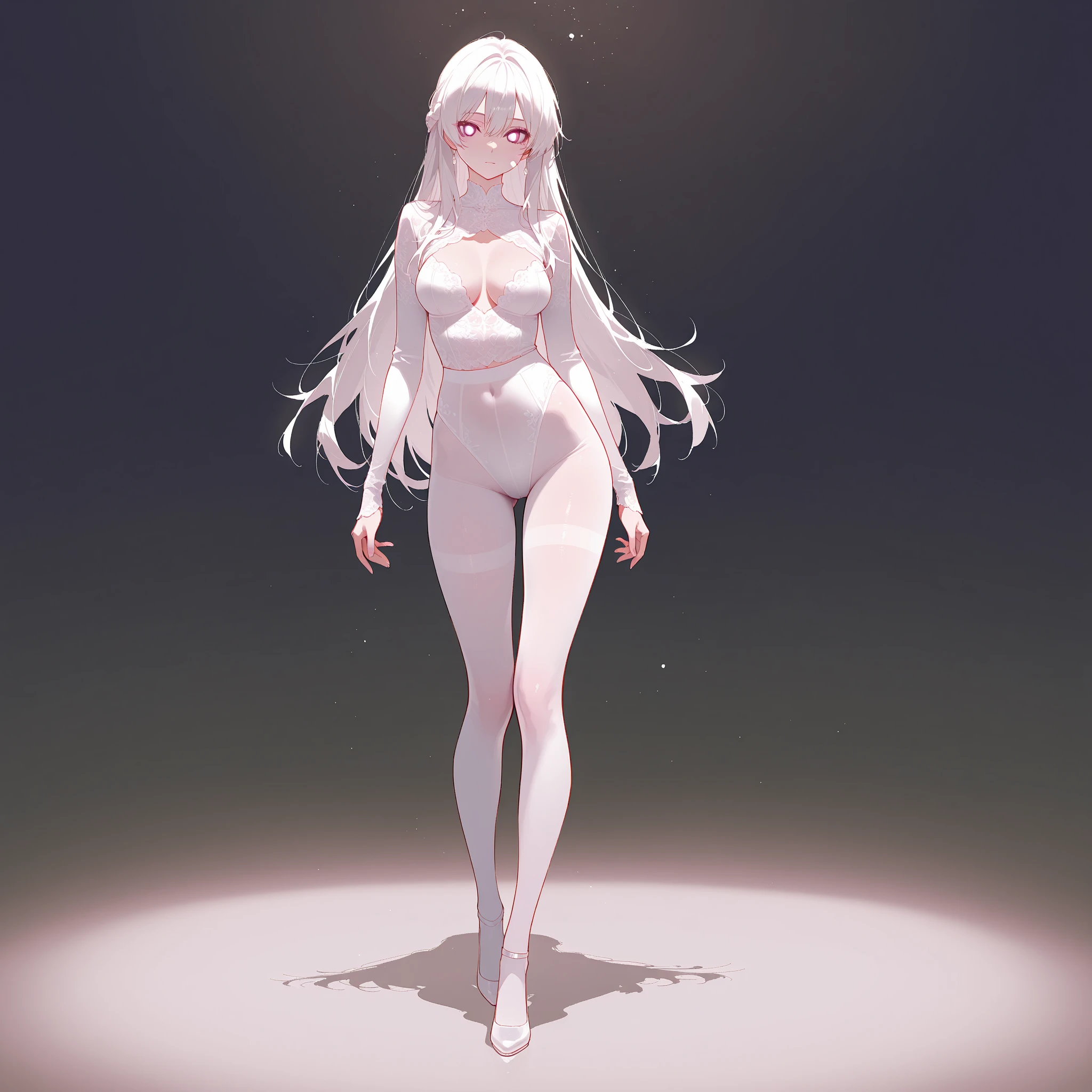 1 girl, short, small , short hair, , white hair, white eyelashes, purple eyes, Japanese, extremely white skin, full body, sexy, very young, naked, flat breast, thick thighs, nervous, standing
