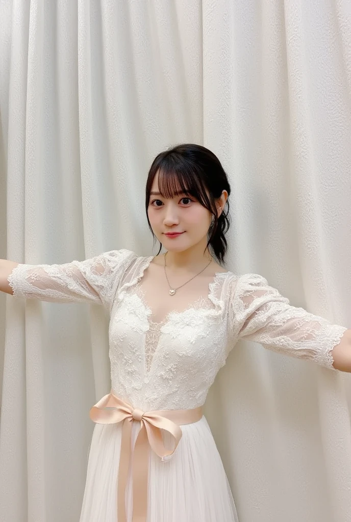 Woman in white dress、The background is a gorgeous red wallpaper、[Photo Real]!!,Candid Flash photographygraphy、grow、Masa Nakayama、Flash photography、sui ishida、Do not copy hands、Adult women、luxury、There are many decorations