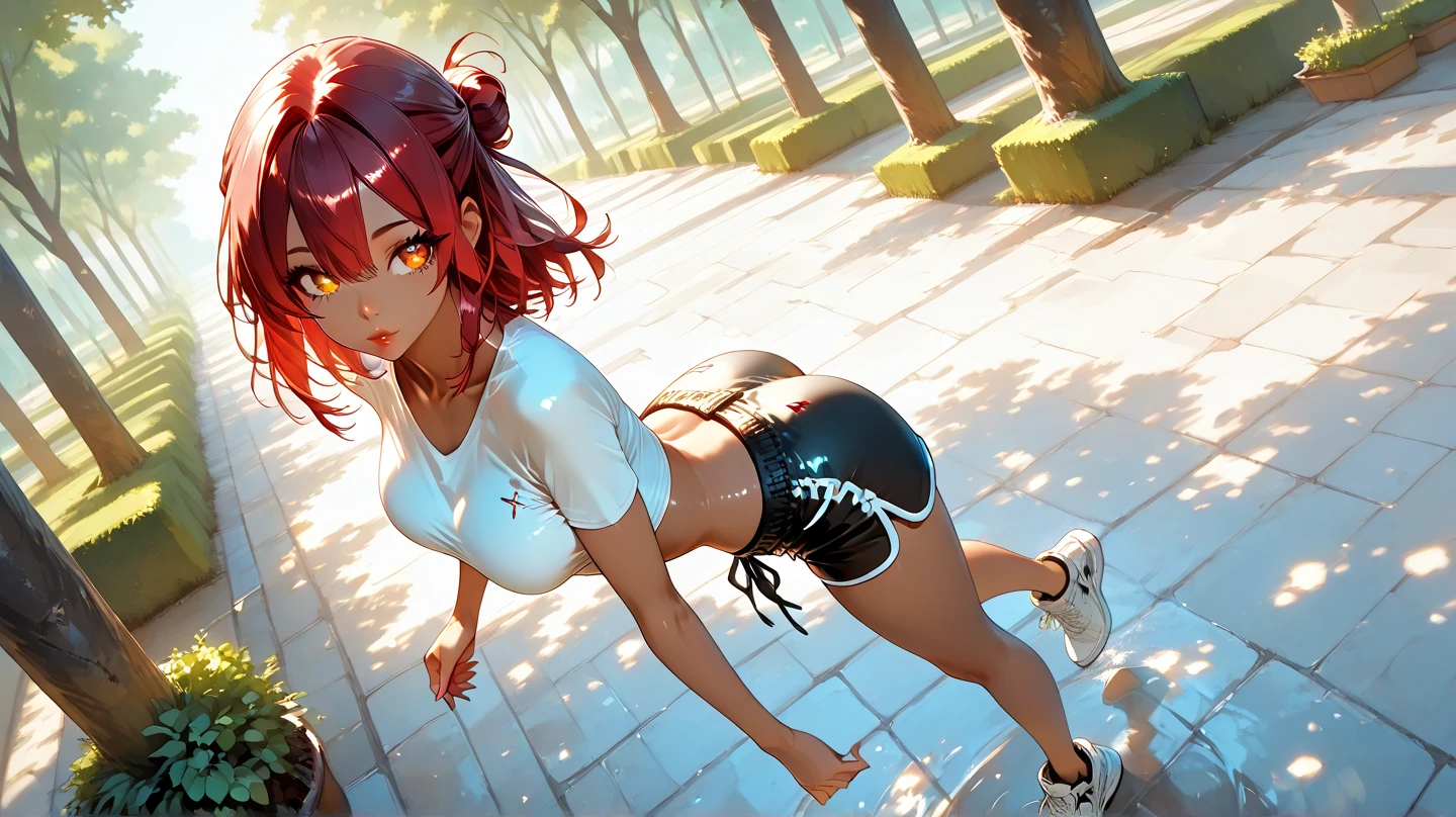 (La mejor calidad,4k,Altas Resoluciones),(realista:1.37),Shy and blushing,sexy,monos en el suelo,uniforme transparente mojado,Black lingerie,pantalon corto,Medias negras largas,Wet,empapado,abierta de piernas,Agua,(foto ),
(Cuerpo completo,anime),(vivid colors),(Soft lighting)