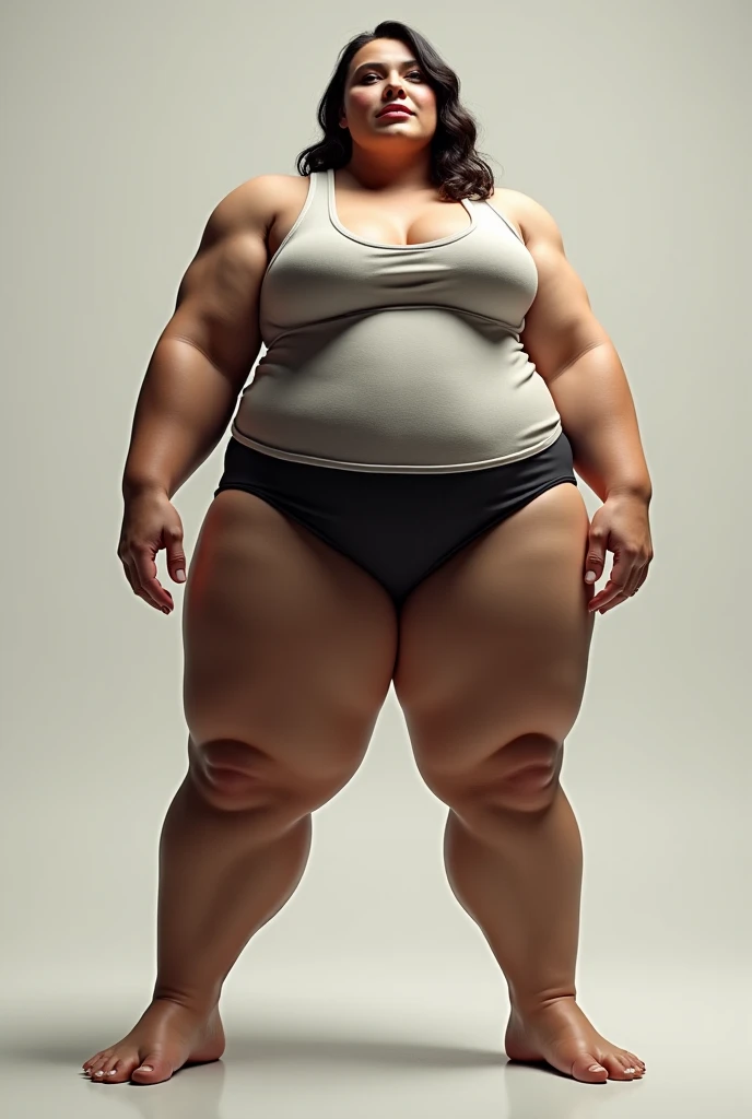 A well-trained body、Big Tits、bodybuilder、araffe woman in a white bra and panties posing for a picture, thicc, thick body, thicc build, thick thigs, large thighs, hyperrealistic full figure, exaggeratedly large physique, massive legs towering over you, thick, beautiful thick female, powerful and huge, thick legs, thick thighs, wide hips, oppai proportions, pawg