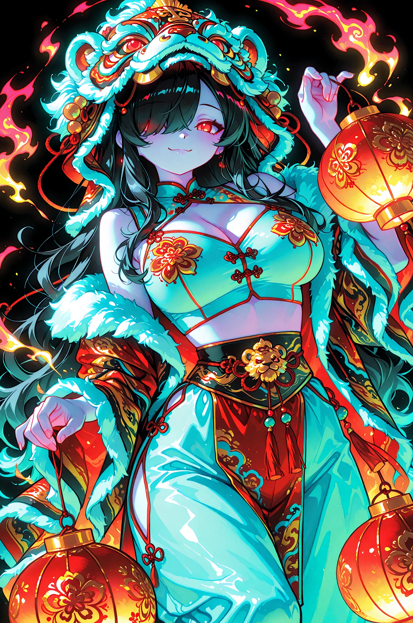 (Masterpiece, Top Quality, Best Quality, Official Art, Beautiful and Aesthetic: 1.2), (1 Girl: 1.3), Very Detailed, (Fractal Art: 1.2), Colorful, Best Detailed, (Zentangle: 1.2), (Dynamic Pose), (Abstract Background: 1.5), (Shiny Skin), (Many colors: 1.4), Upper Body, Bewitching, Mandala, Chakra, Benzaiten, Dressed as a Priestess, Ryujin, dragon flies, universe, realistic Japan woman, precision human, crystal clear skin, glamorous