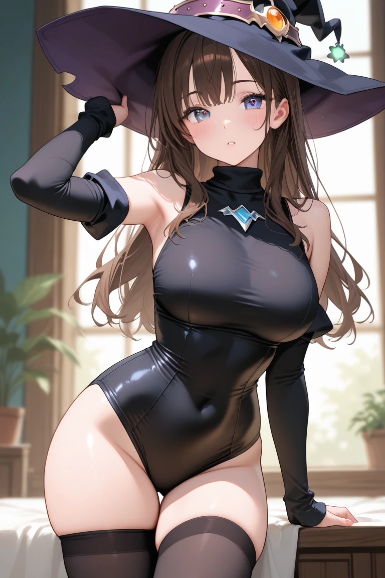 monamegistus, mona, blue eyes, hair between eyes, twintails, very long hair, purple hair, hat, (medium breast:1.2), witch hat,
BREAK black bodysuit, black gloves, blue sleeves, bodysuit, capelet, covered navel, black pantyhose,detached sleeves, gloves, high heels, leotard, long hair, long sleeves, multicolored sleeves, purple capelet, purple sleeves, strapless, strapless leotard,
BREAK outdoors, castle, night, moon, lights, stars, starfall,
BREAK looking at viewer, (cowboy shot:1.5),
BREAK (masterpiece:1.2), best quality, high resolution, unity 8k wallpaper, (illustration:0.8), (beautiful detailed eyes:1.6), extremely detailed face, perfect lighting, extremely detailed CG, (perfect hands, perfect anatomy),