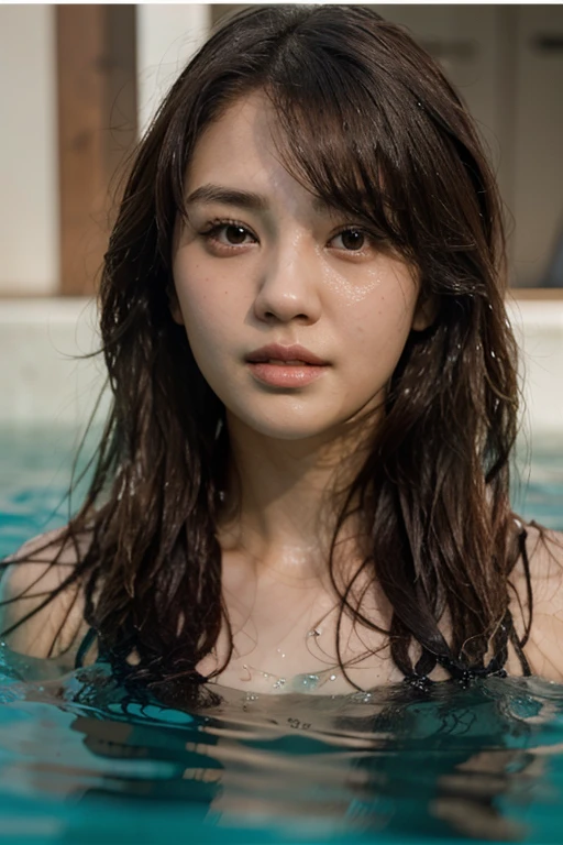 Completely naked、whole body、Highest quality, masterpiece, Ultra-high resolution, (Realistic:1.4), RAW Photos, The most famous Japanese idols have a great time at the night pool, (Variety of faces, Very cute face, Very beautiful face, Very childish face, Very sexy face), They all have such beautiful big eyes, very beautiful colorful hair, All the skins are very beautiful, Very beautiful long eyelashes, Very beautiful lips,