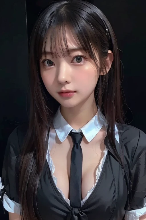 Japan girls。one girls。Very cute。Colossal tits。cleavage。Wearing a priestess uniform。shaman。breast out。High exposure。Eros。Black hair。Smooth skin。high-level image quality。hposing Gravure Idol。Hair tied in braids。unclear。